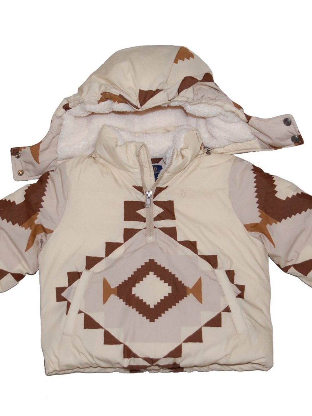 NWT Polo Ralph Lauren Boys Hooded Southwestern Aztec Sherpa Lined Jacket 3 3T